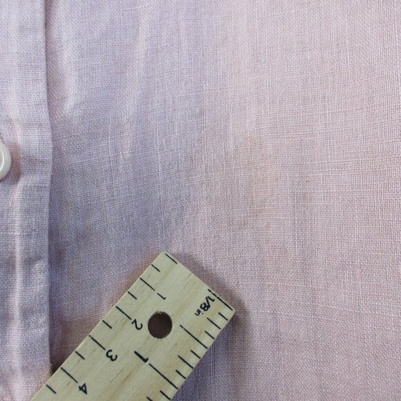 Reformation Women's 100% Linen Blouse XS Pink Ruffle Bloom Button Preppy 138 - Picture 5 of 10